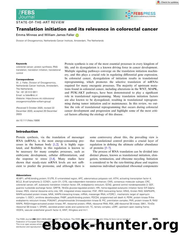 Translation initiation and its relevance in colorectal cancer by Unknown