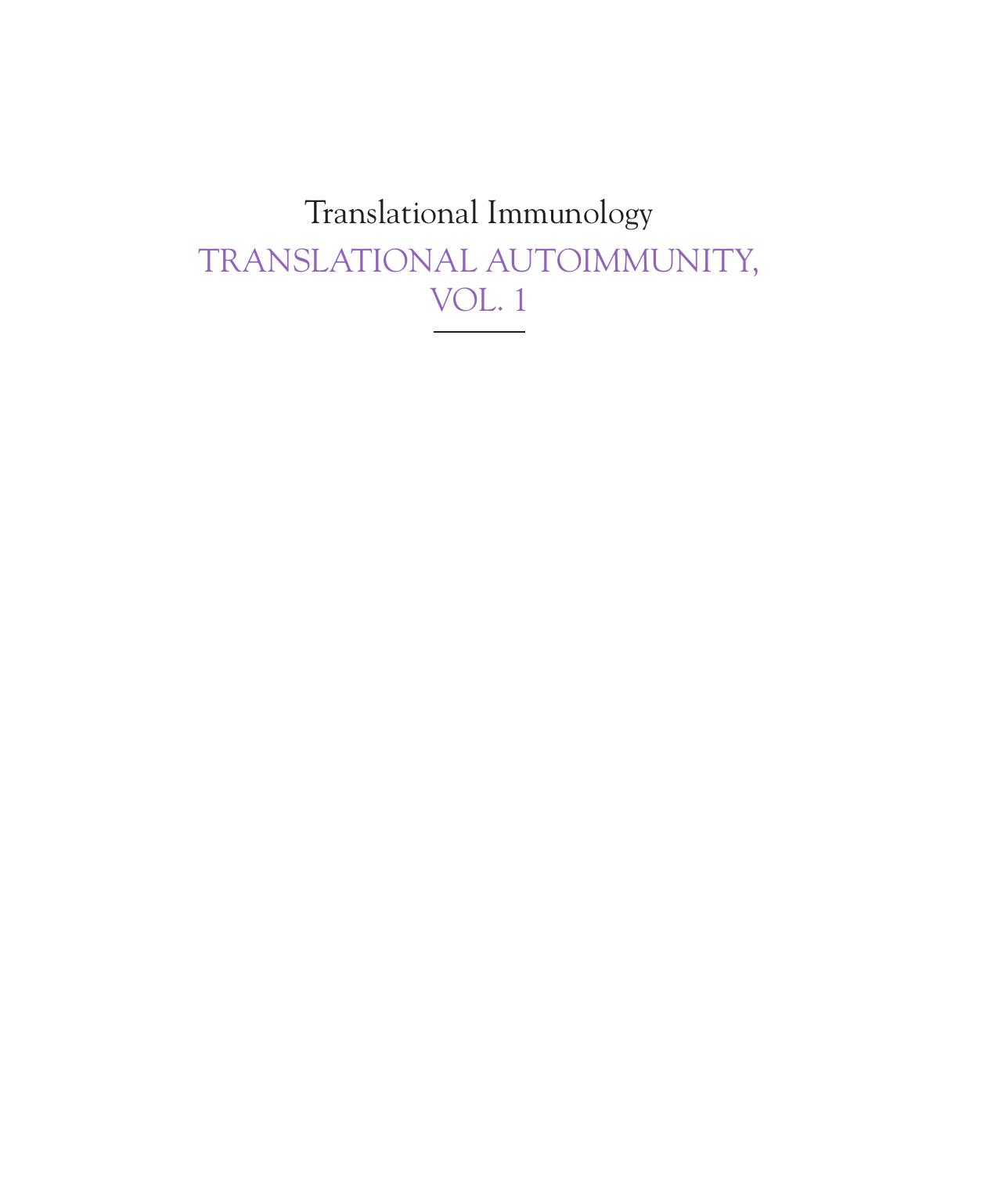 Translational Autoimmunity: Etiology of Autoimmune Diseases by Nima Rezaei
