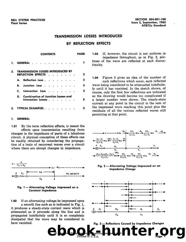 Transmission Losses Introduced By Reflection Effects by AT&&T |