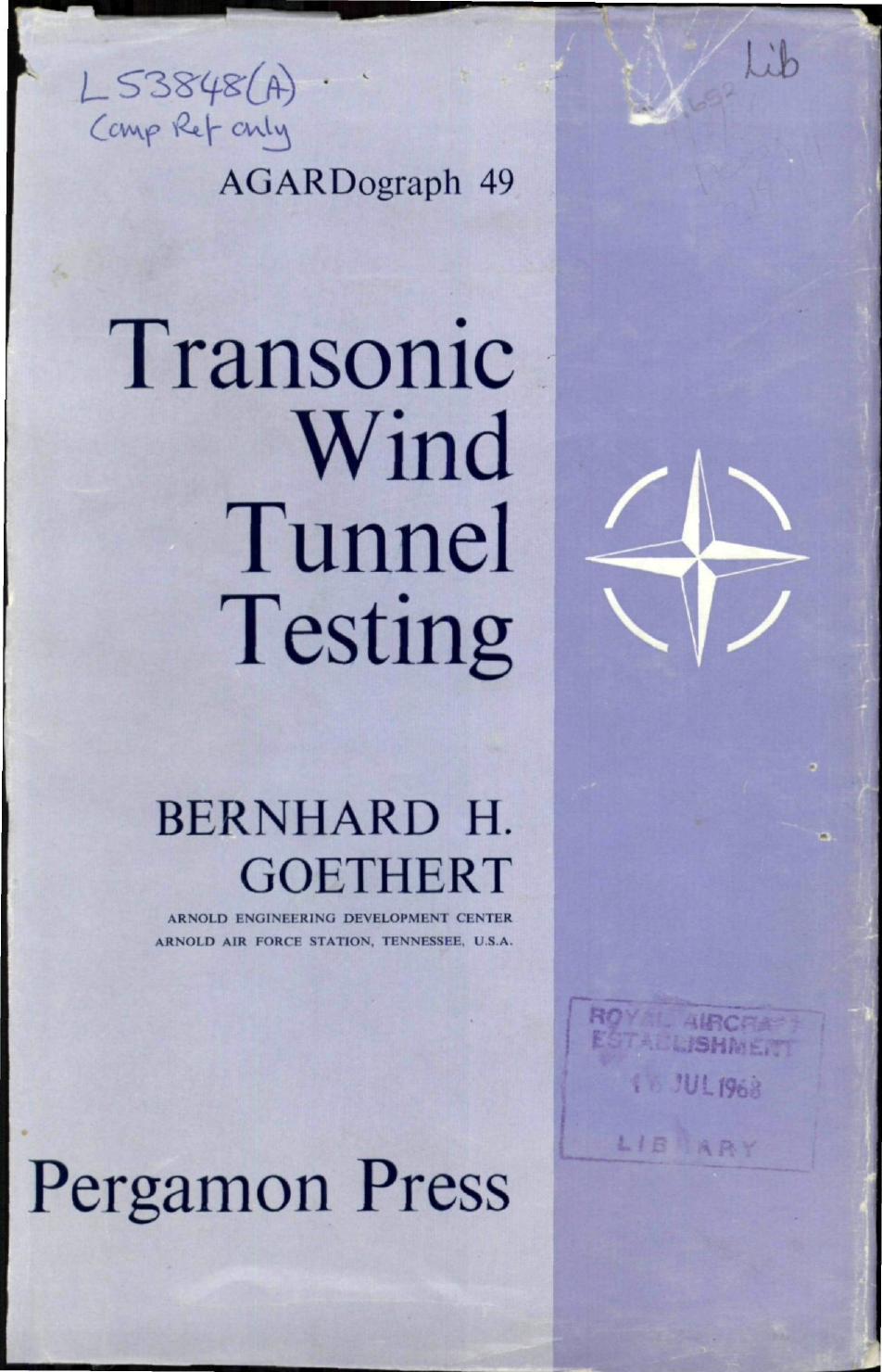 Transonic Wind Tunnel Testing by Goethert B.H