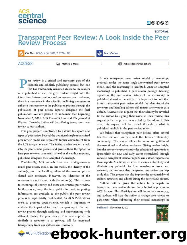 Transparent Peer Review: A Look Inside the Peer Review Process by unknow