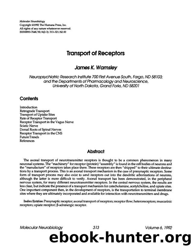 Transport of receptors by Unknown