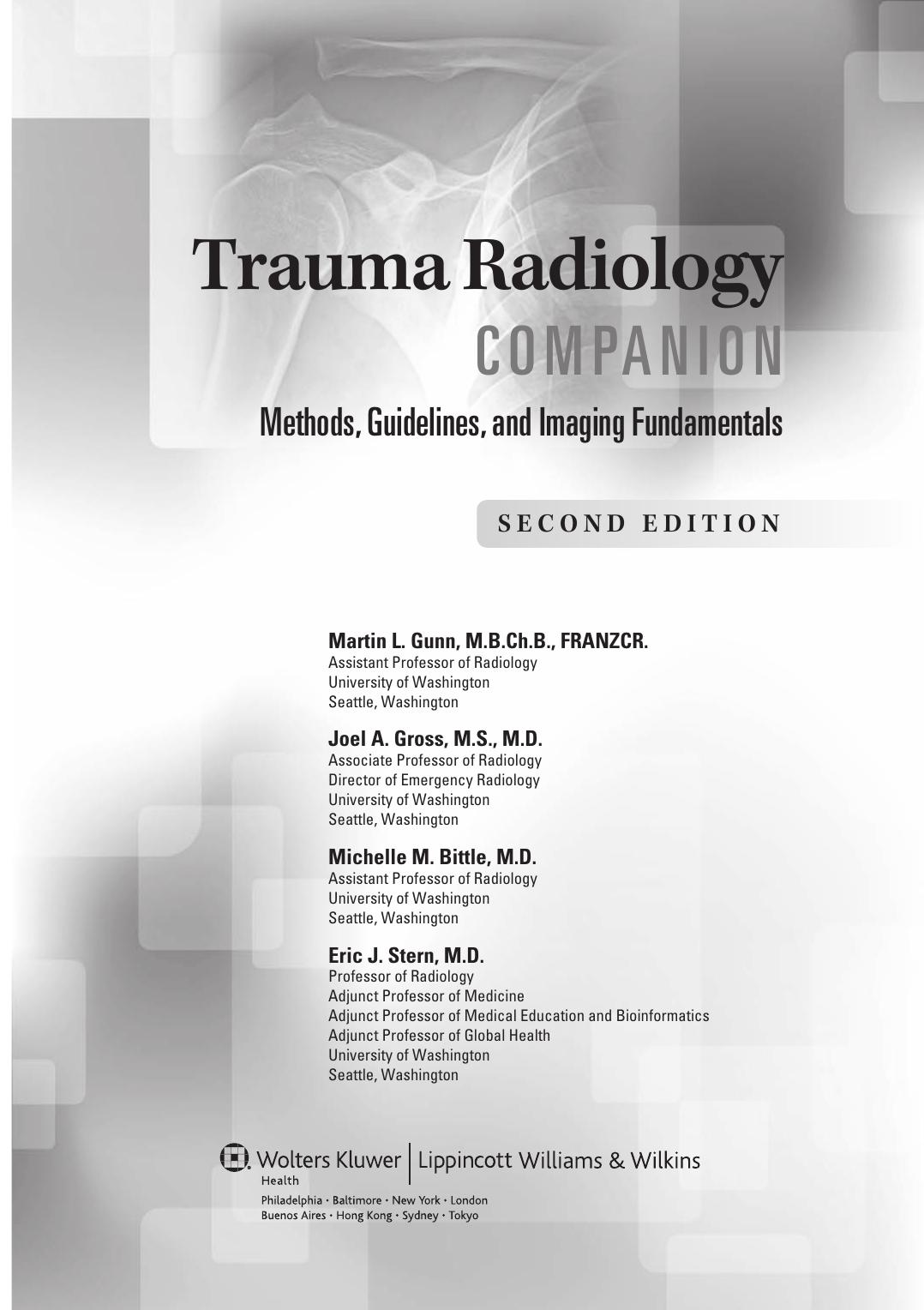 Trauma Radiology Companion: Methods, Guidelines, and Imaging Fundamentals by Michelle M. Bittle Martin L. Gunn Joel A. Gross Eric J. Stern