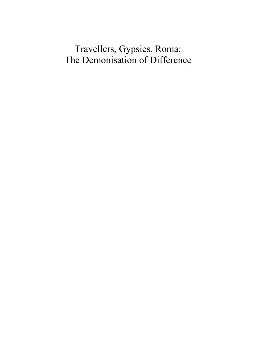 Travellers, Gypsies, Roma : The Demonisation of Difference by Michael Hayes; Thomas Acton