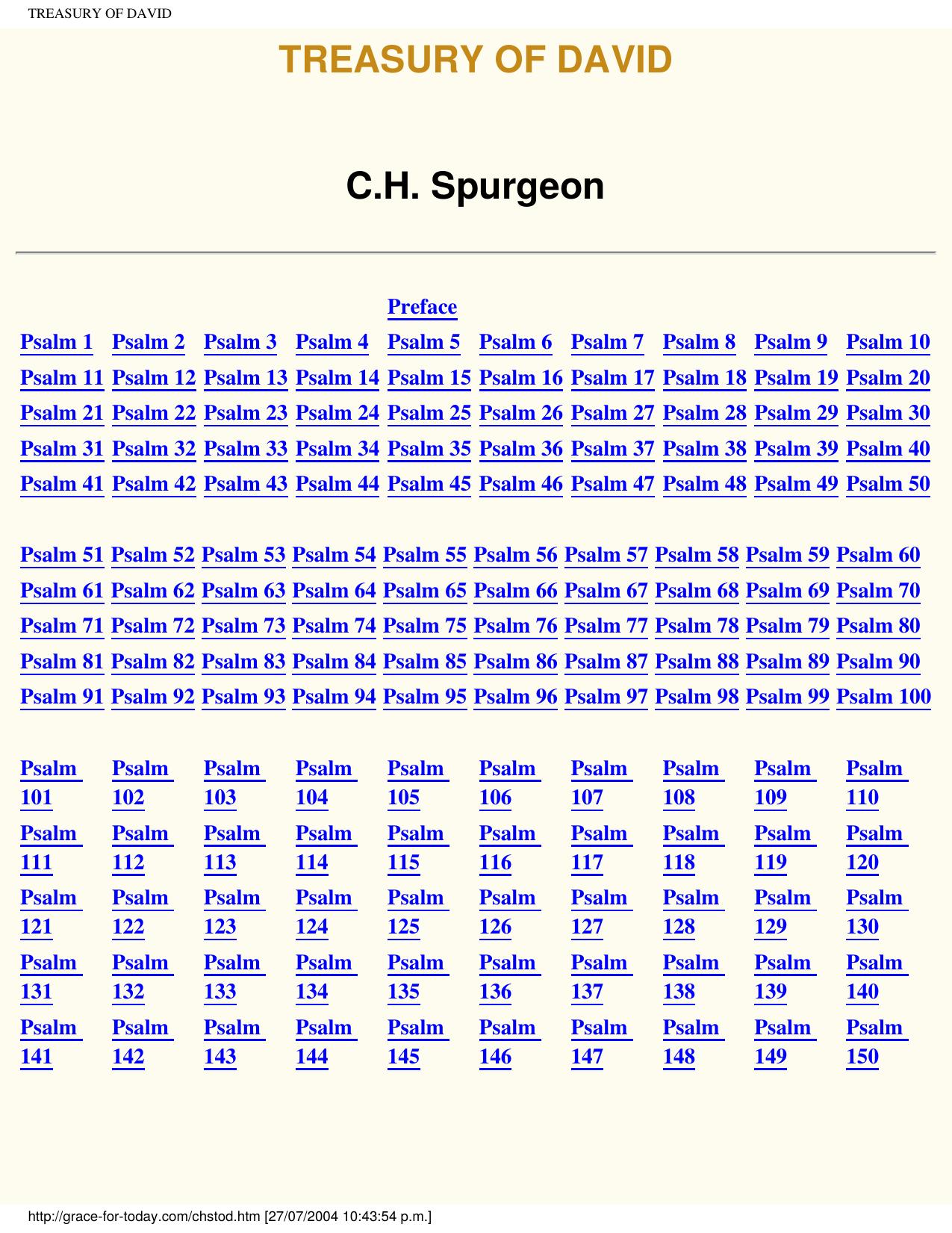Treasury of David Psalms - Spurgeon by Spurgeon