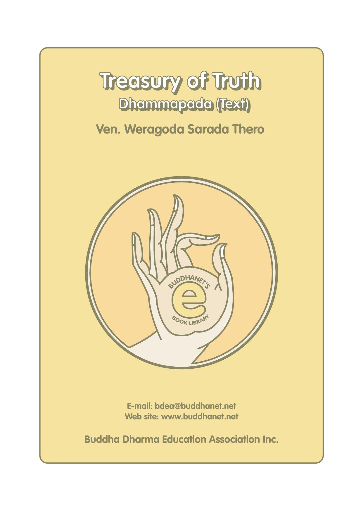 Treasury of Truth: Text from the Illustrated Dhammapada by Ven. Weragoda Sarada Thera