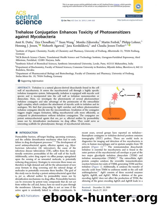 Trehalose Conjugation Enhances Toxicity of Photosensitizers against Mycobacteria by unknow