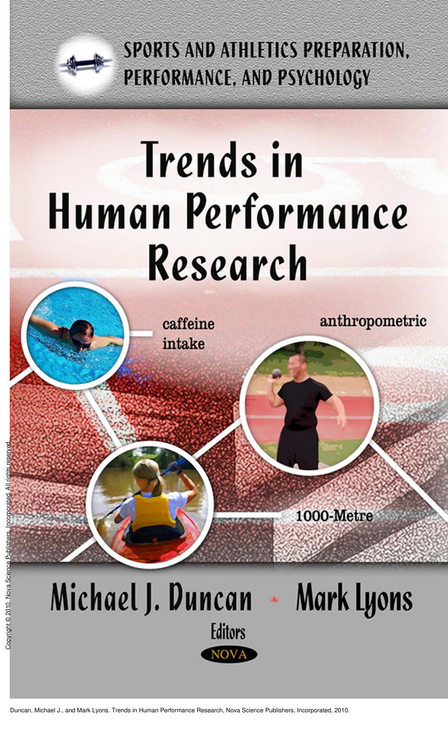 Trends in Human Performance Research by Michael J. Duncan; Mark Lyons