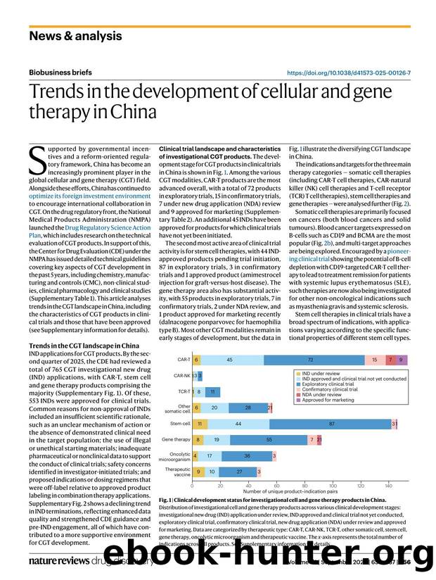Trends in the development of cellular and gene therapy in China by Yantong Liu & Chenghao Ge & Xiaoyuan Chen & Shuang Lu & Tao Wang