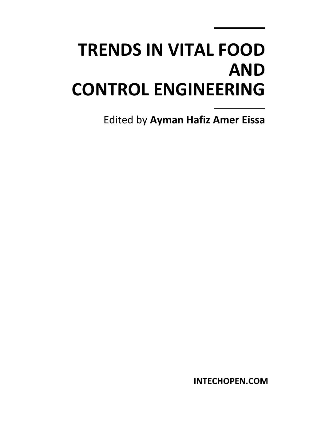 Trends in vital food and control engineering by Ayman Hafiz Amer Eissa