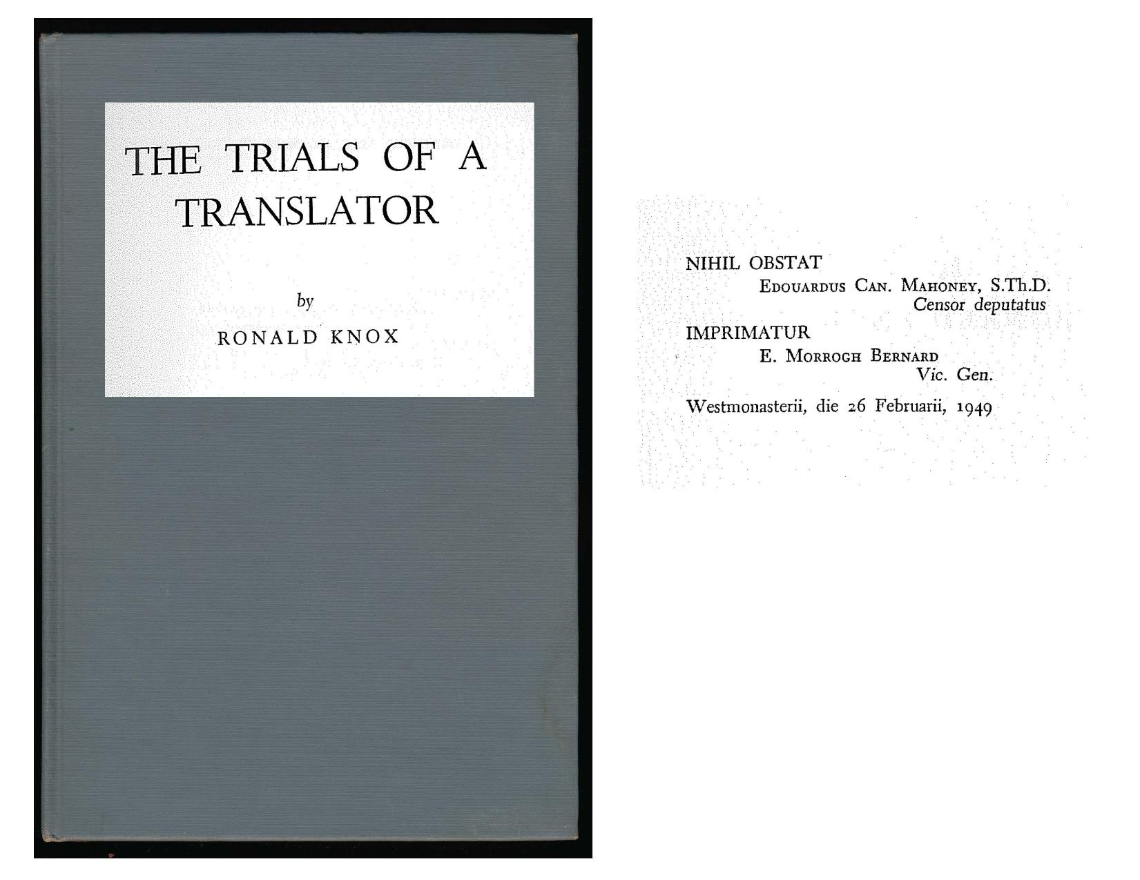 Trials of a Translator by Ronald Knox