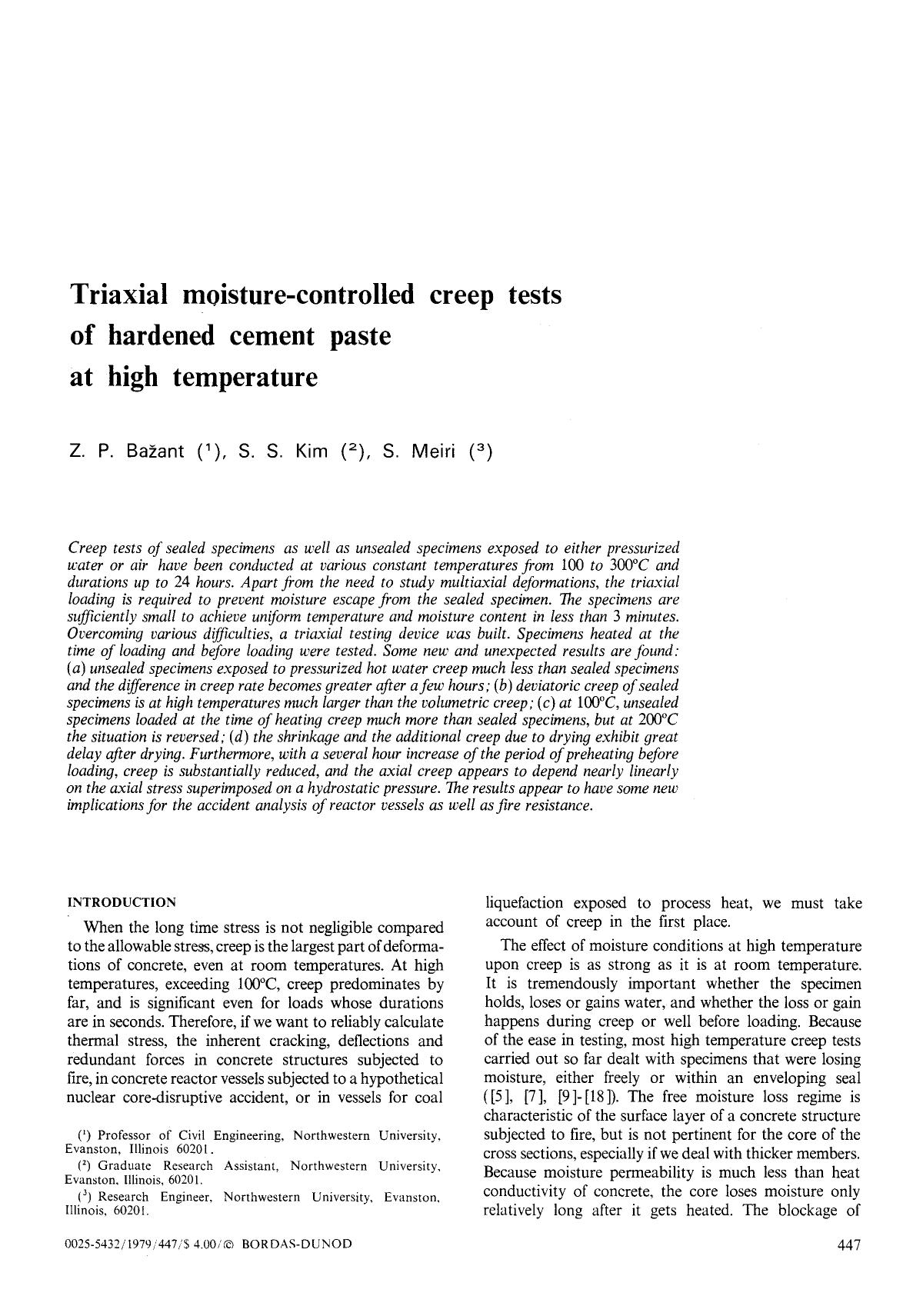 Triaxial moisture-controlled creep tests of hardened cement paste at high temperature by Unknown