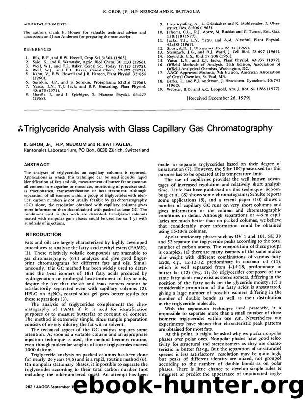 Triglyceride analysis with glass capillary gas chromatography by Unknown