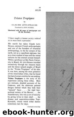 Tristes tropiques by Lévi-Strauss Claude & Translated by John Russell