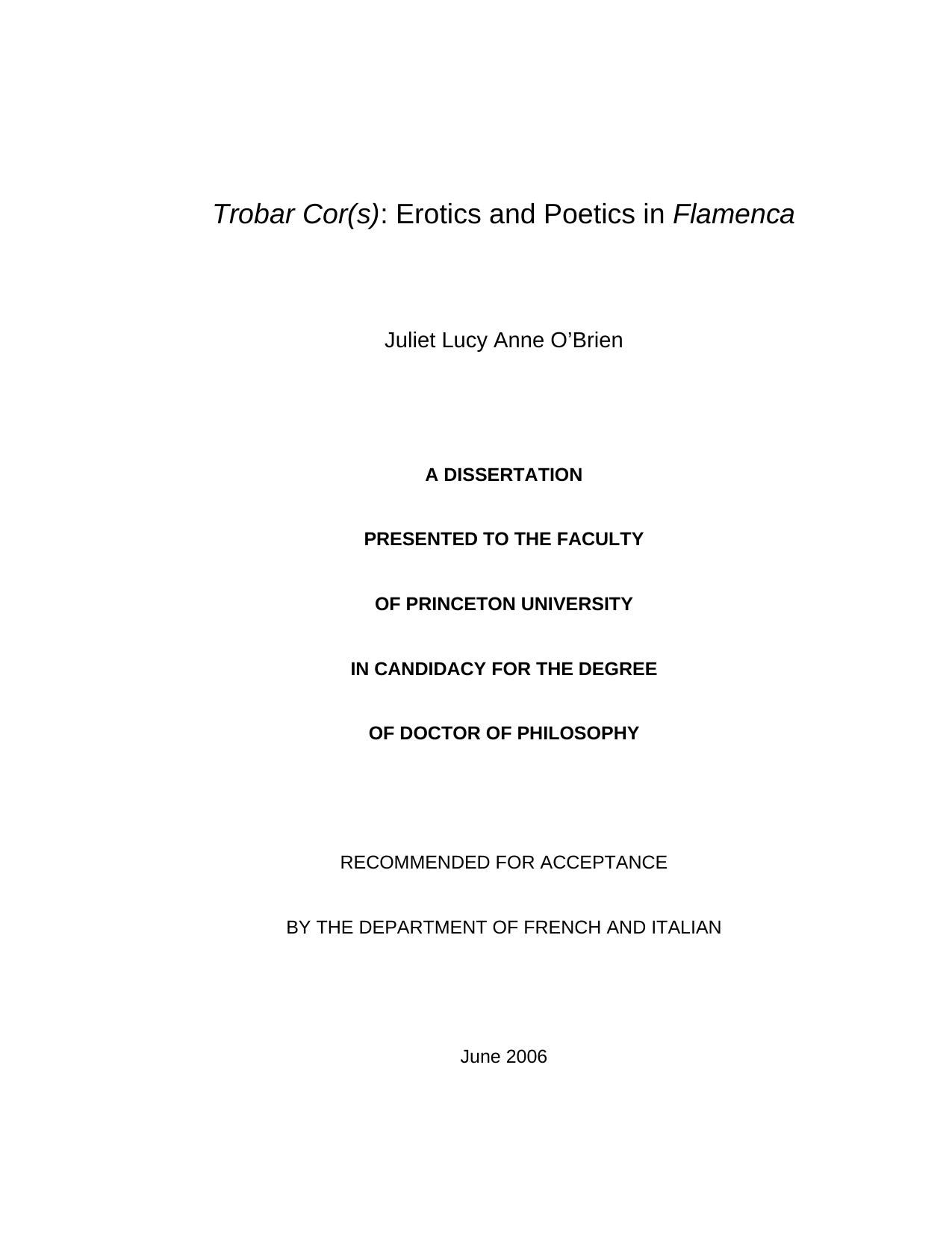 Trobar Cor(s): Erotics and poetics in Flamenca by Juliet Lucy Anne O’Brien