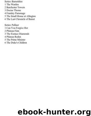 Trollope (Barsetshire and Palliser series) by Anthony Trollope