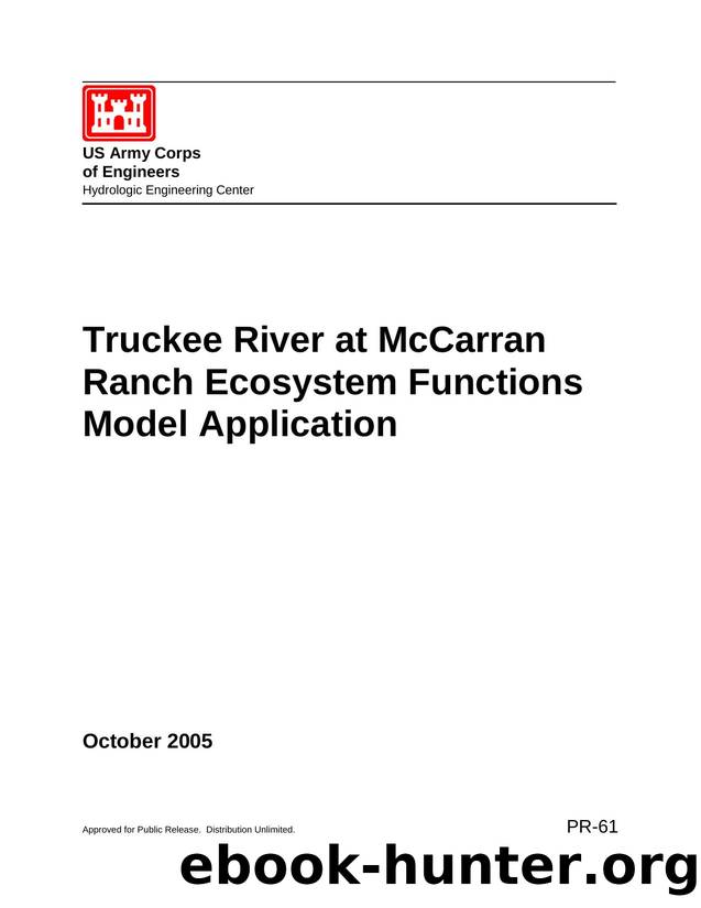 Truckee River at McCarran Ranch Ecosystem Functions Model Application by Unknown