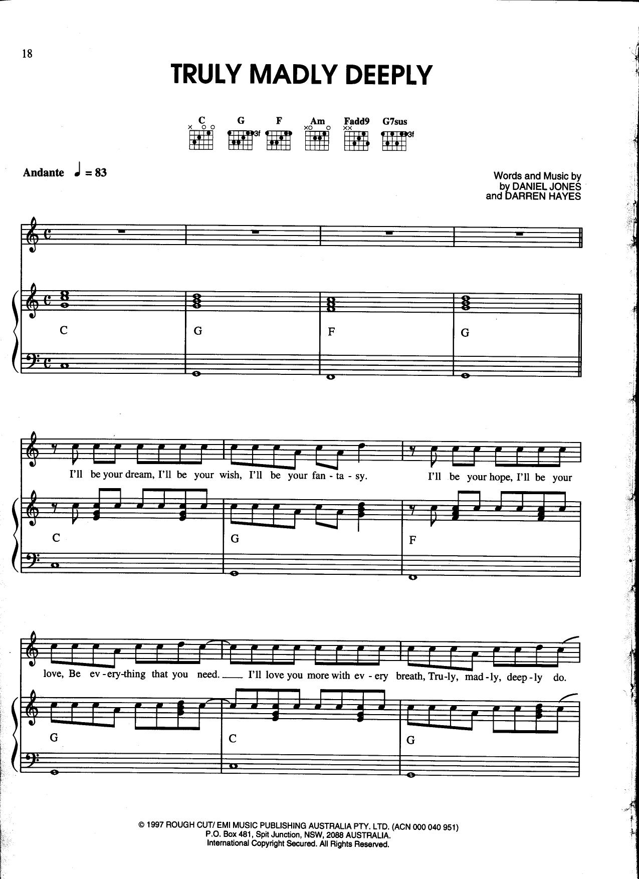 Truly Madly Deeply by Savage Garden