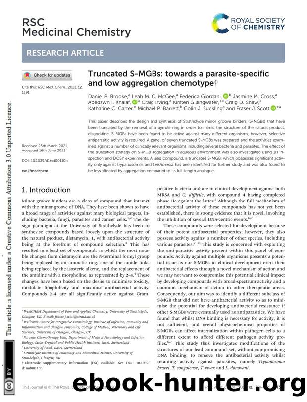 Truncated S-MGBs: towards a parasite-specific and low aggregation chemotype by unknow