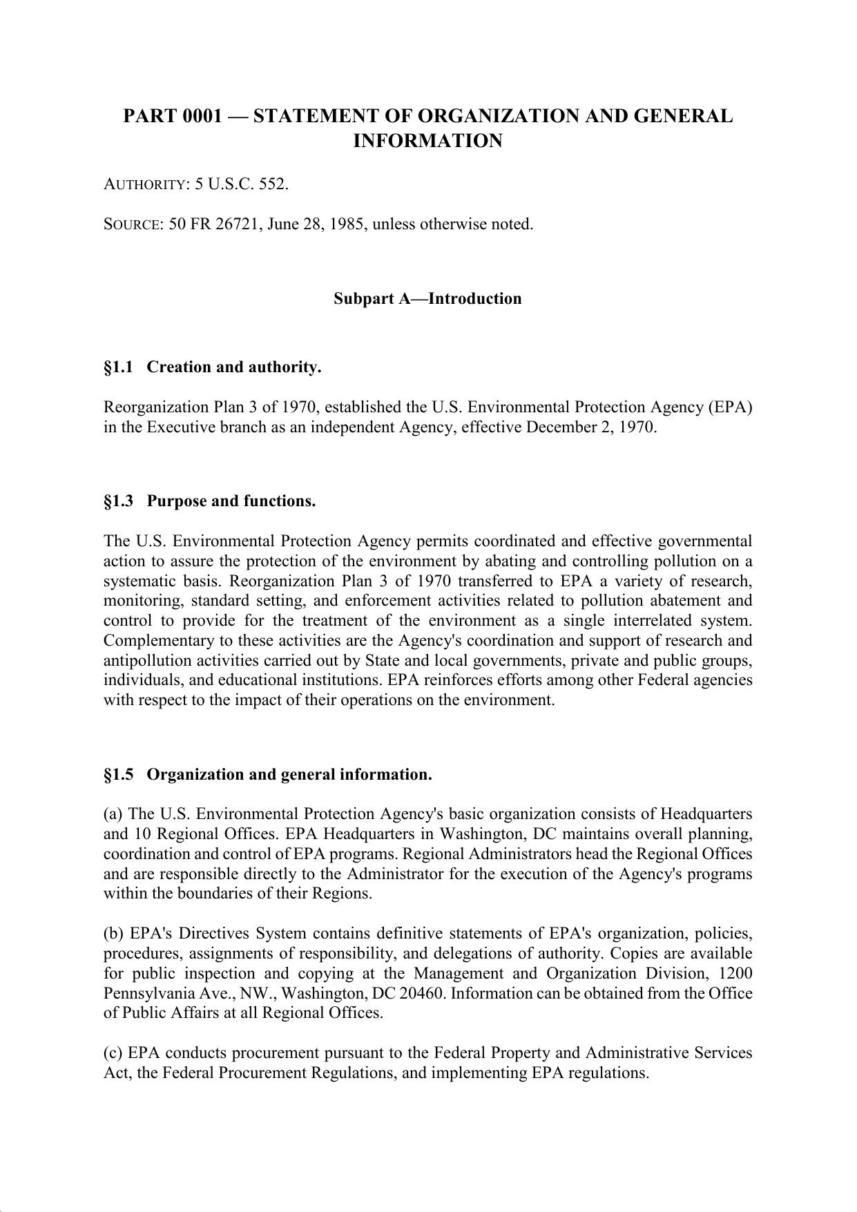 Ttile 40 - Part 1 - Statement of Organization and General Information by Regs4Ships - 24/09/2019