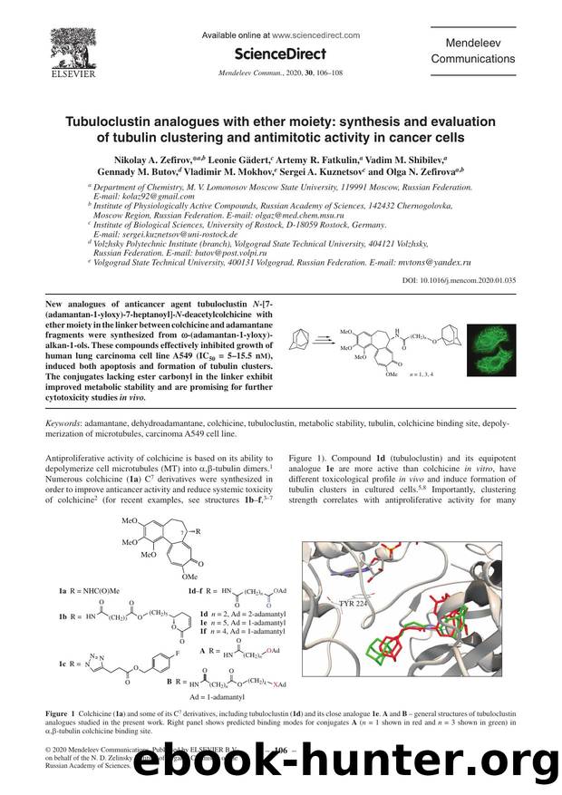 Tubuloclustin analogues with ether moiety: synthesis and evaluation of tubulin clustering and antimitotic activity in cancer cells by unknow