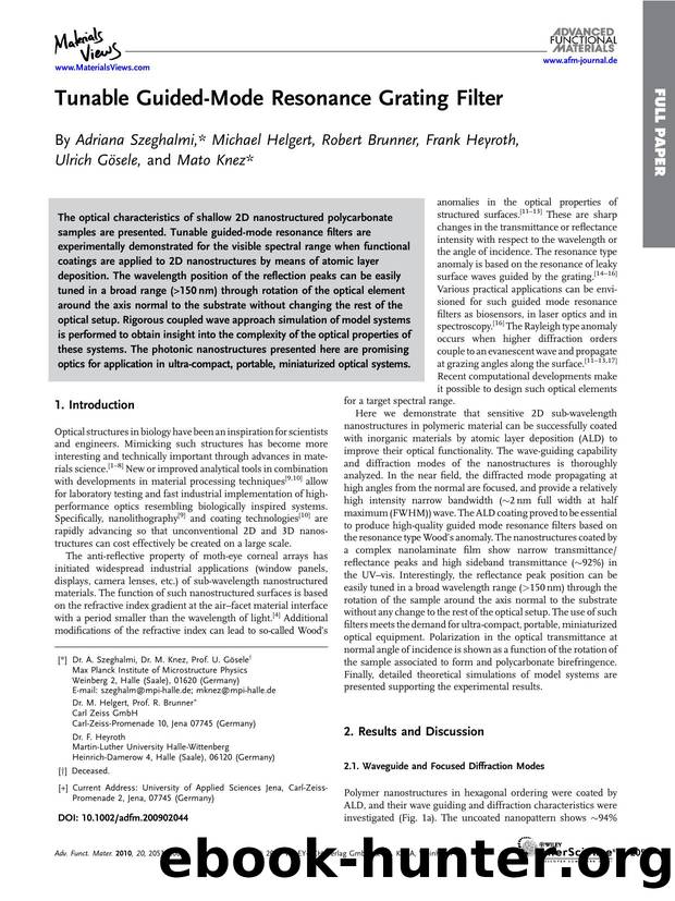 Tunable Guided-Mode Resonance Grating Filter by Unknown