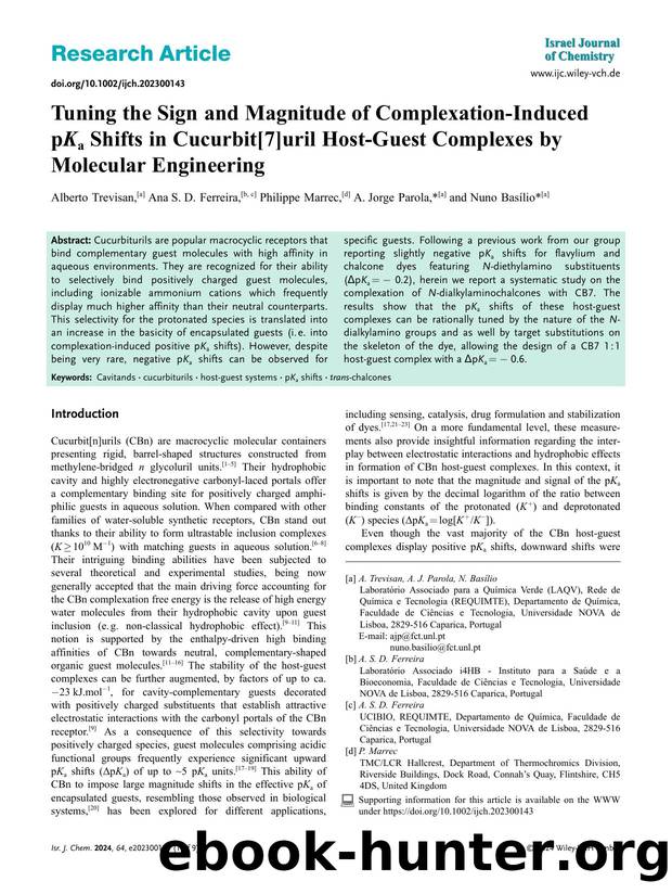 Tuning the Sign and Magnitude of ComplexationâInduced pKa Shifts in Cucurbit[7]uril HostâGuest Complexes by Molecular Engineering by Unknown