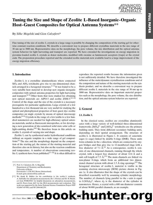 Tuning the Size and Shape of Zeolite L-Based Inorganic-Organic Host-Guest Composites for Optical Antenna Systems by K & W