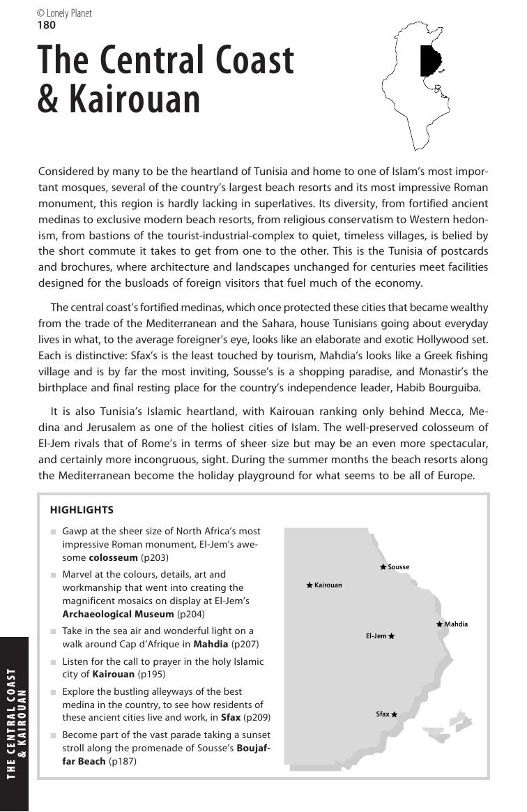 Tunisia - The Central Coast & Kairouan (Chapter) by Lonely Planet