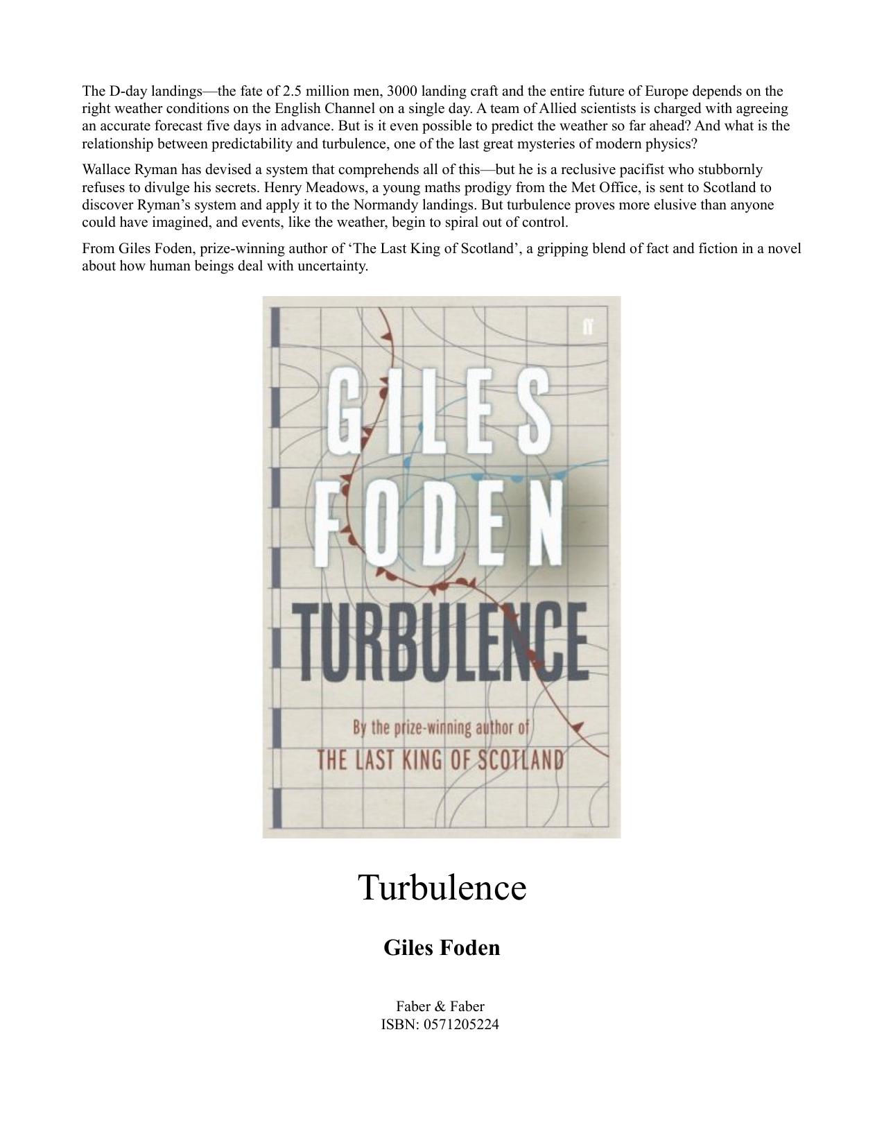 Turbulence by Giles Foden