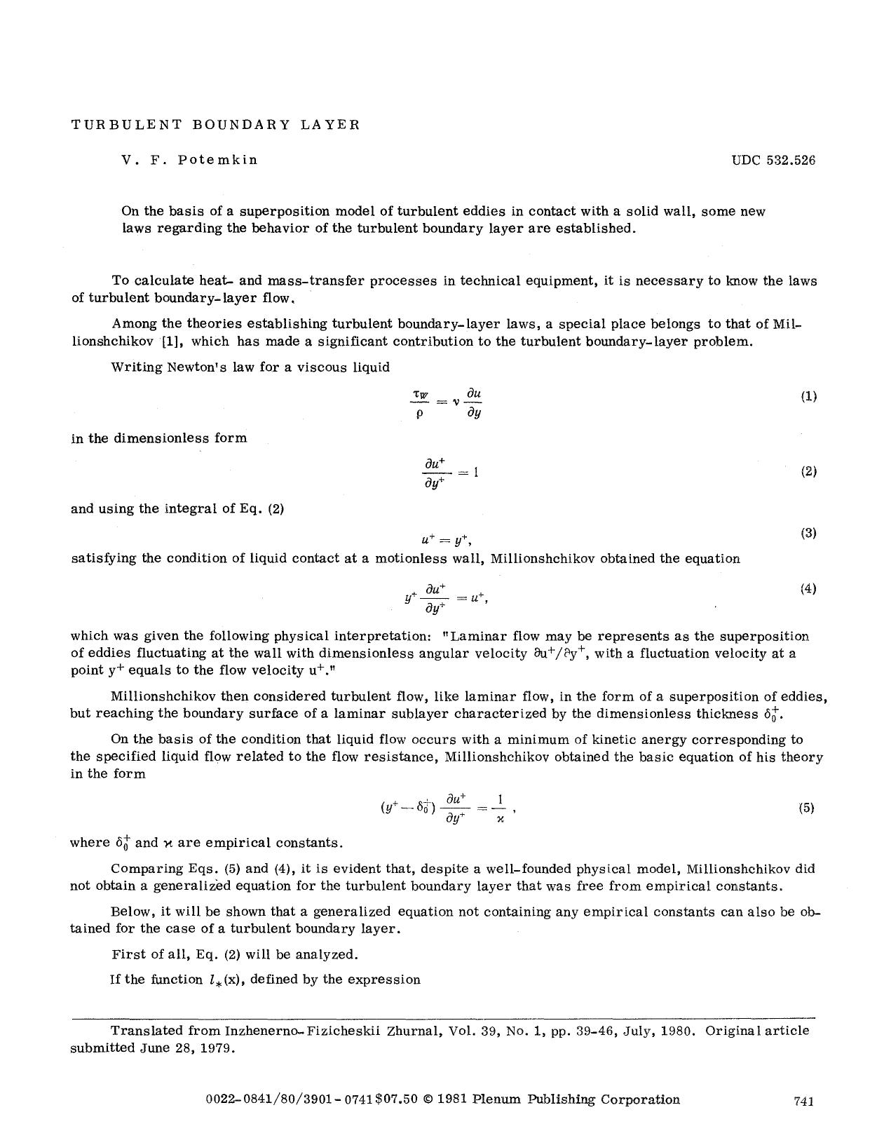 Turbulent boundary layer by Unknown