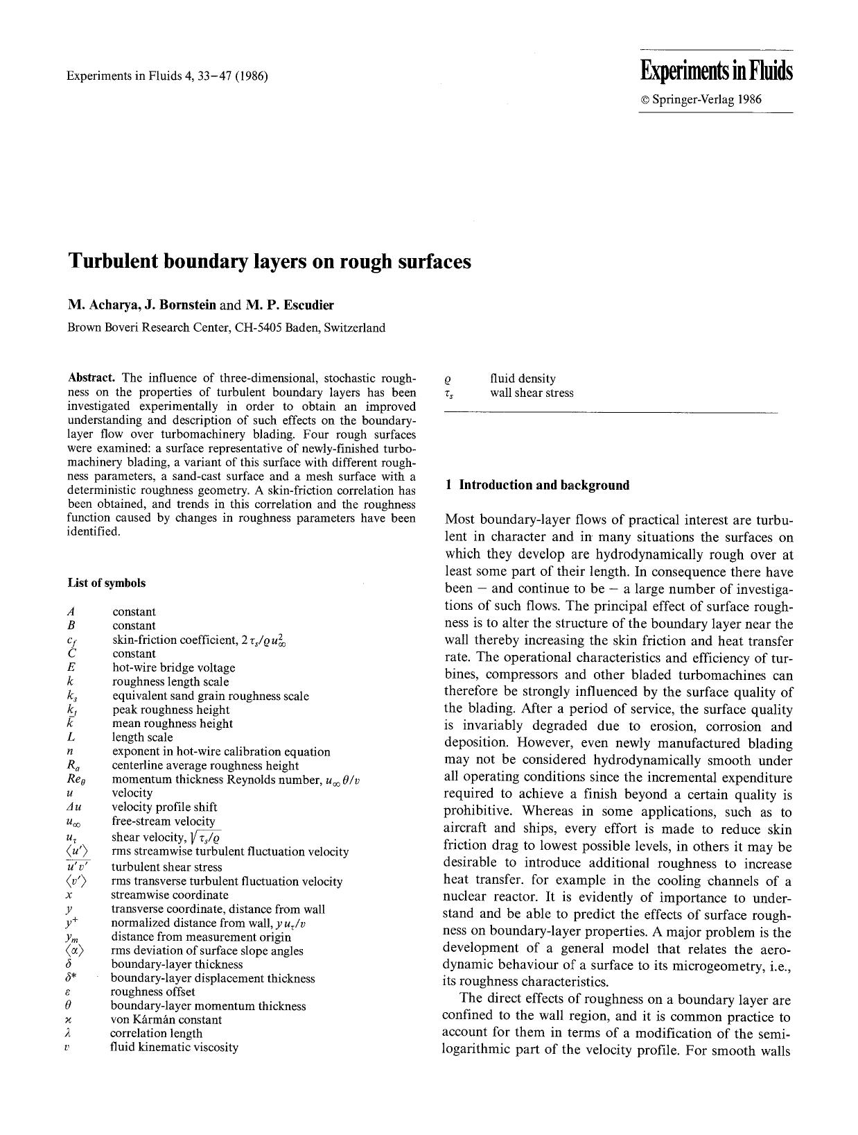 Turbulent boundary layers on rough surfaces by Unknown