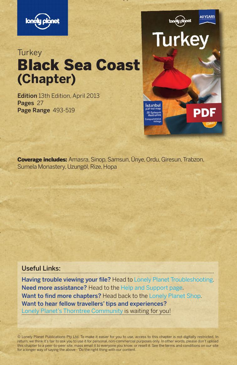 Turkey 13 - Black Sea Coast & Kackar Mountains by Lonely Planet