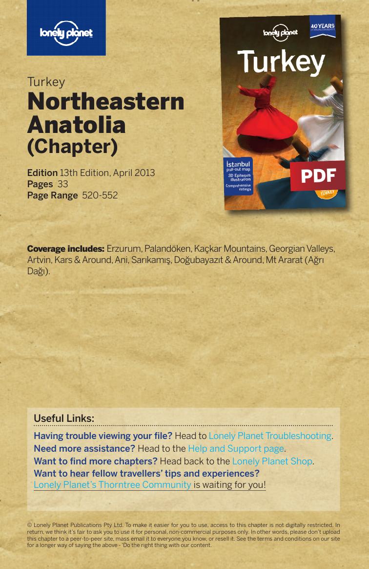 Turkey 13 - Northeastern Anatolia by Lonely Planet