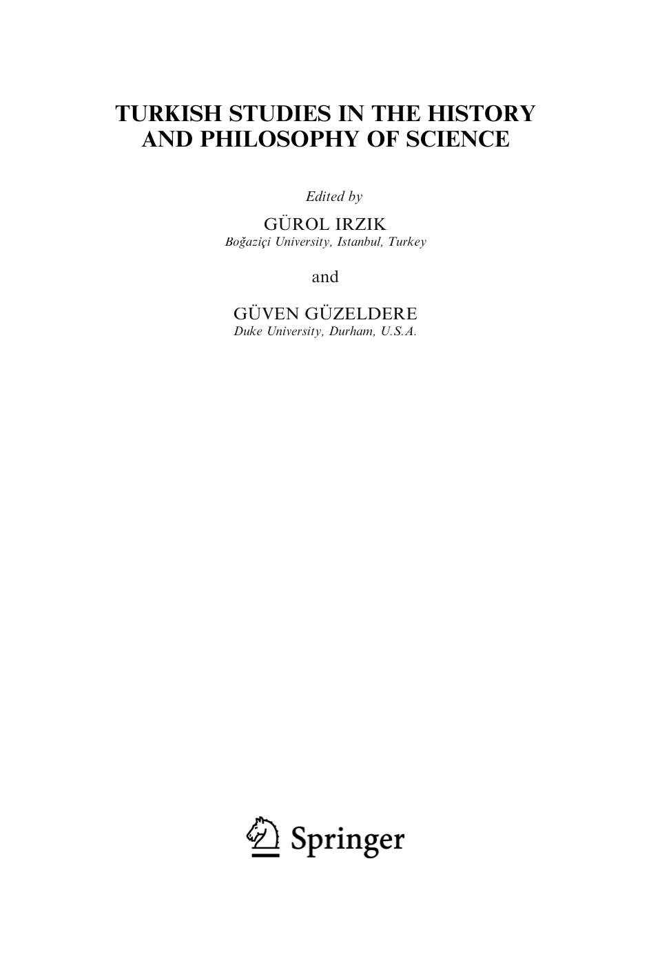 Turkish Studies in the History and Philosophy of Science by Unknow