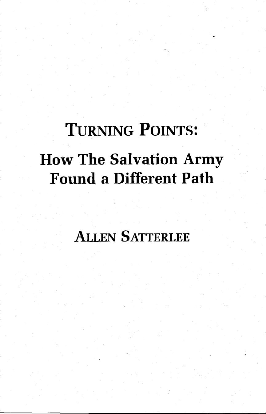 Turning Points by Allan Satterlee The Salvation Army