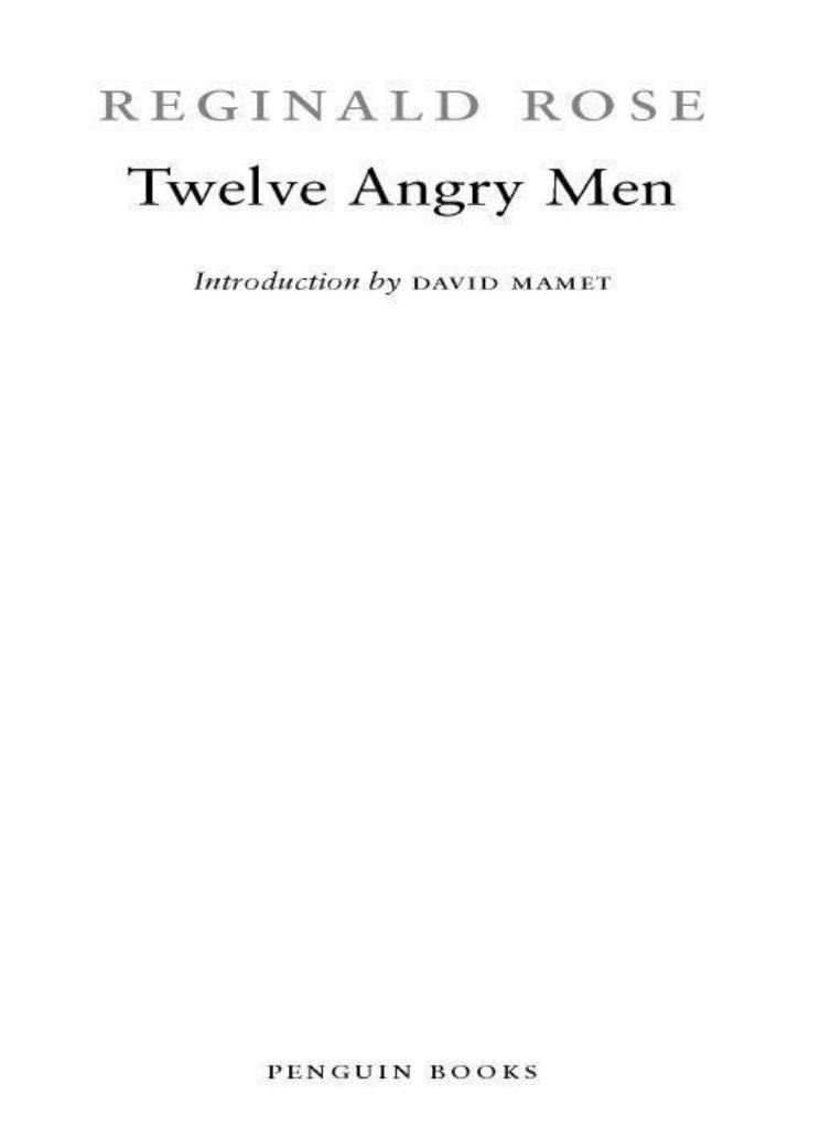 Twelve Angry Men by Mamet David & Rose Reginald