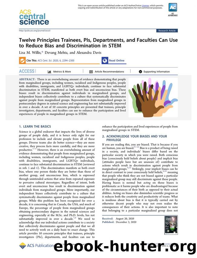 Twelve Principles Trainees, PIs, Departments, and Faculties Can Use to Reduce Bias and Discrimination in STEM by unknow