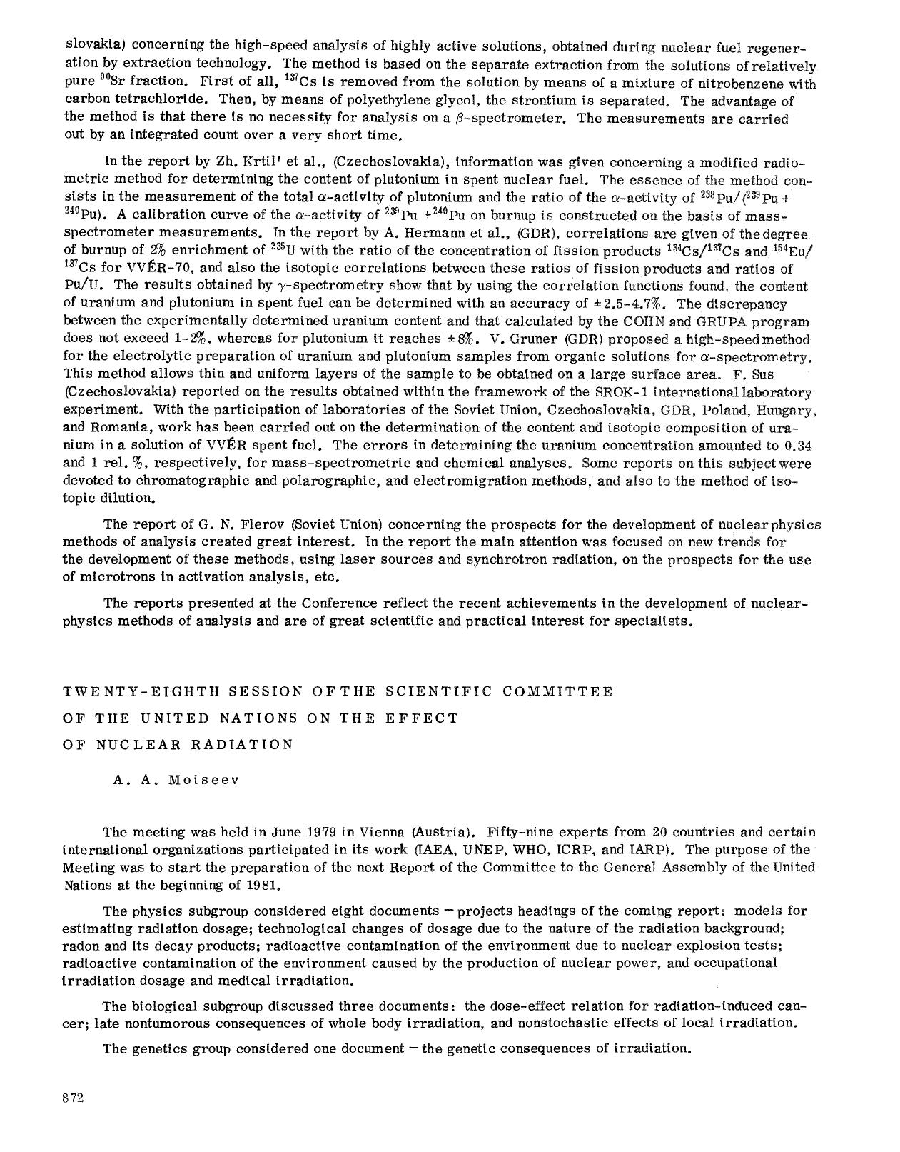 Twenty-eighth Session of the Scientific Committee of the United Nations on the Effect of Nuclear Radiation by Unknown