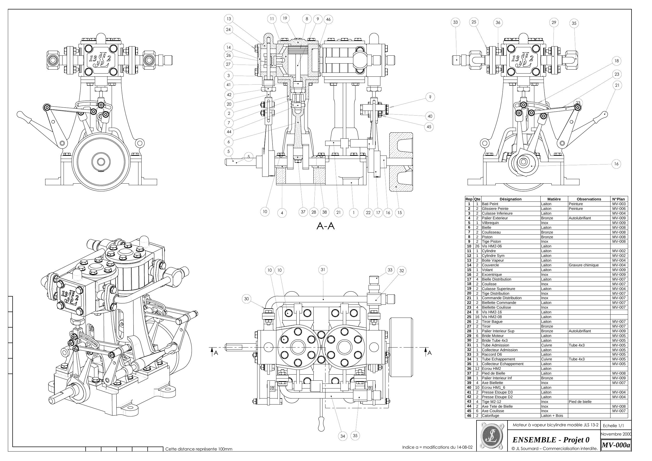 Twin CylinderSteam Engine in French by French JLS