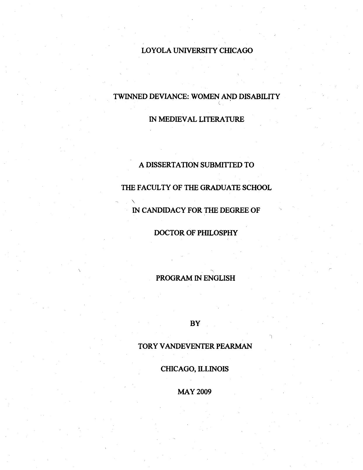 Twinned deviance : women and disability in medieval literature by Tory Vandeventer Pearman