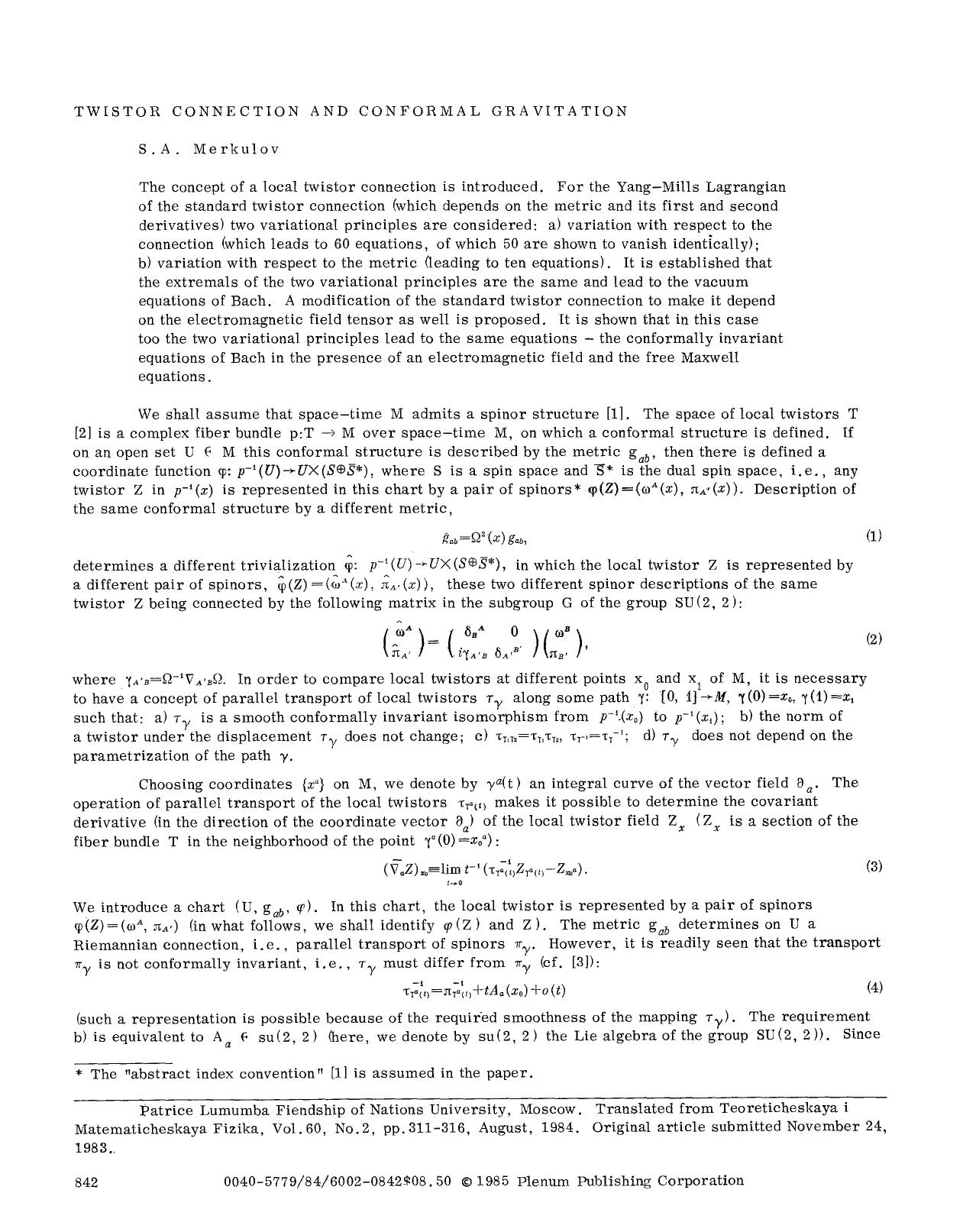 Twistor connection and conformal gravitation by Unknown