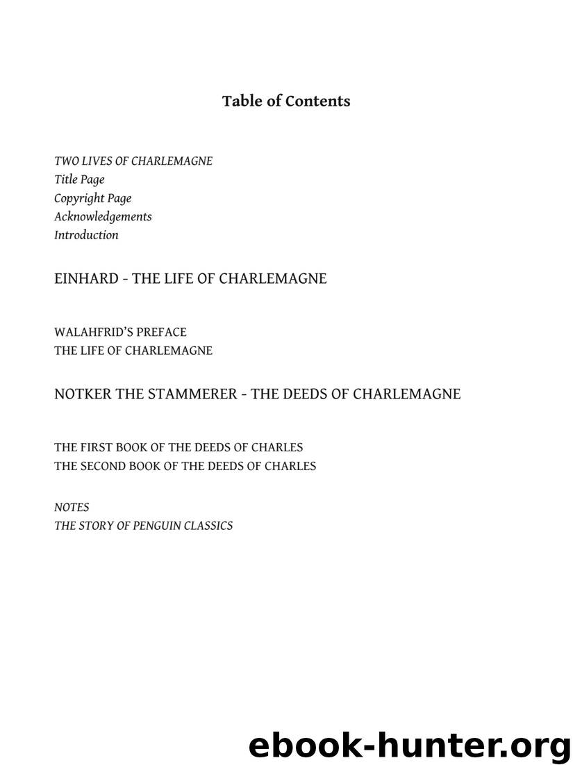 Two Lives of Charlemagne by Einhard & Notker The Stammerer
