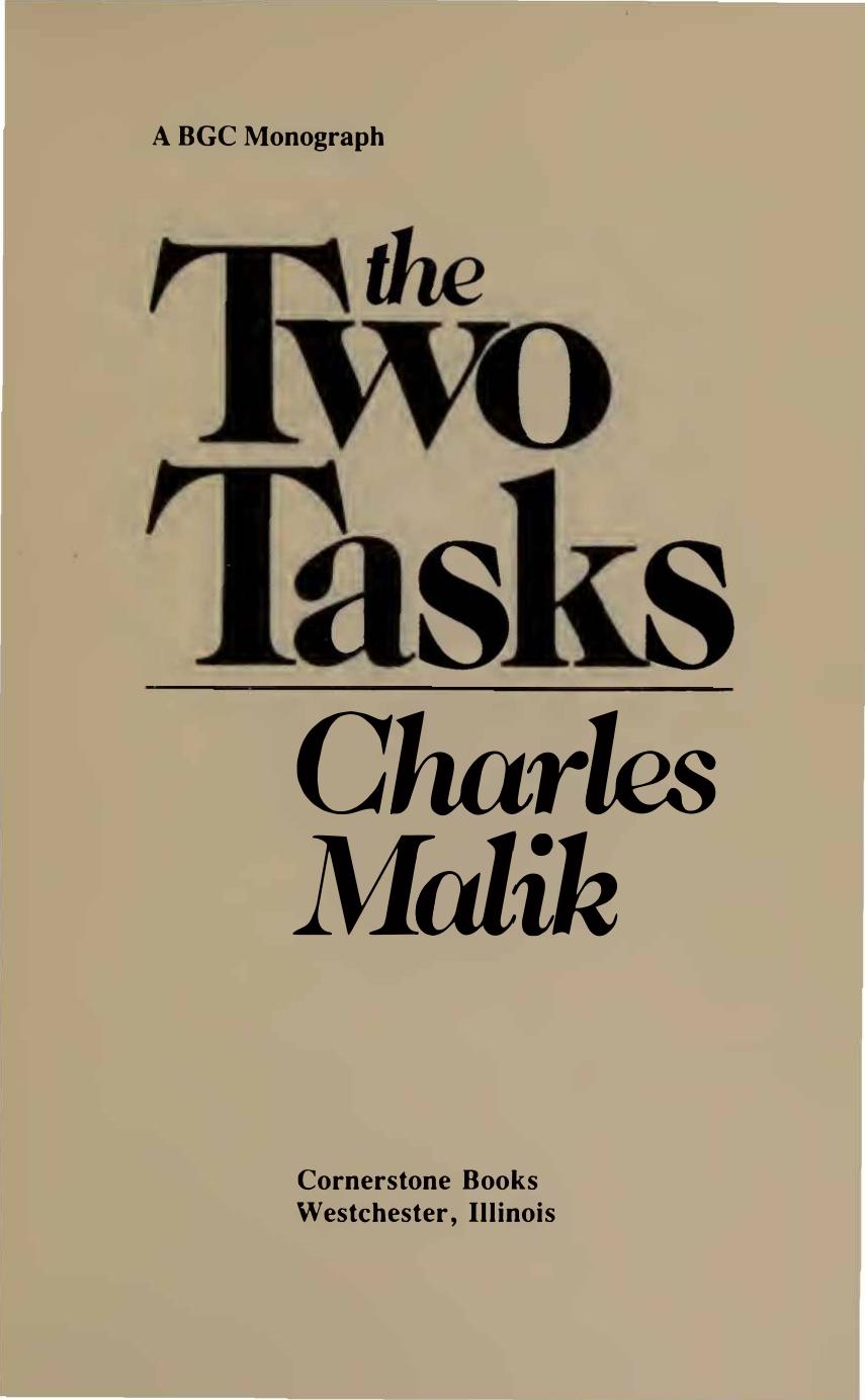 Two Tasks by Charles Malik