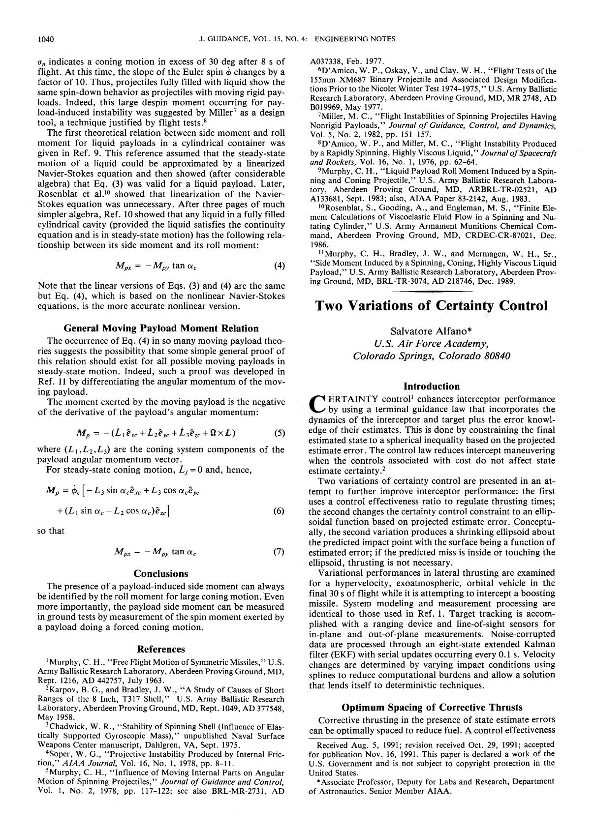 Two variations of certainty control by Unknown