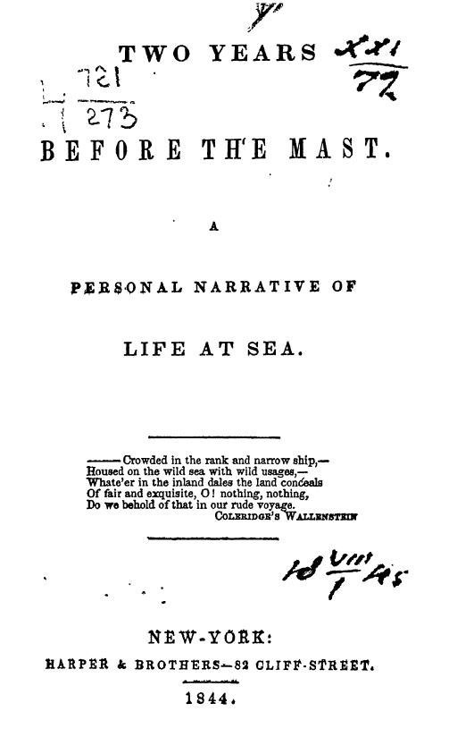 Two years before the mast by 1844