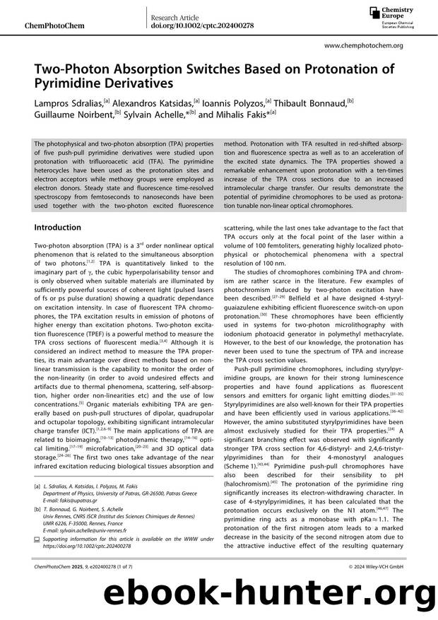 TwoâPhoton Absorption Switches Based on Protonation of Pyrimidine Derivatives by Unknown