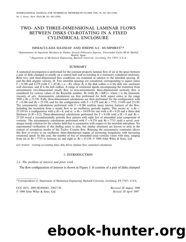 Two- and three-dimensional laminar flows between disks co-rotating in a fixed cylindrical enclosure by Unknown