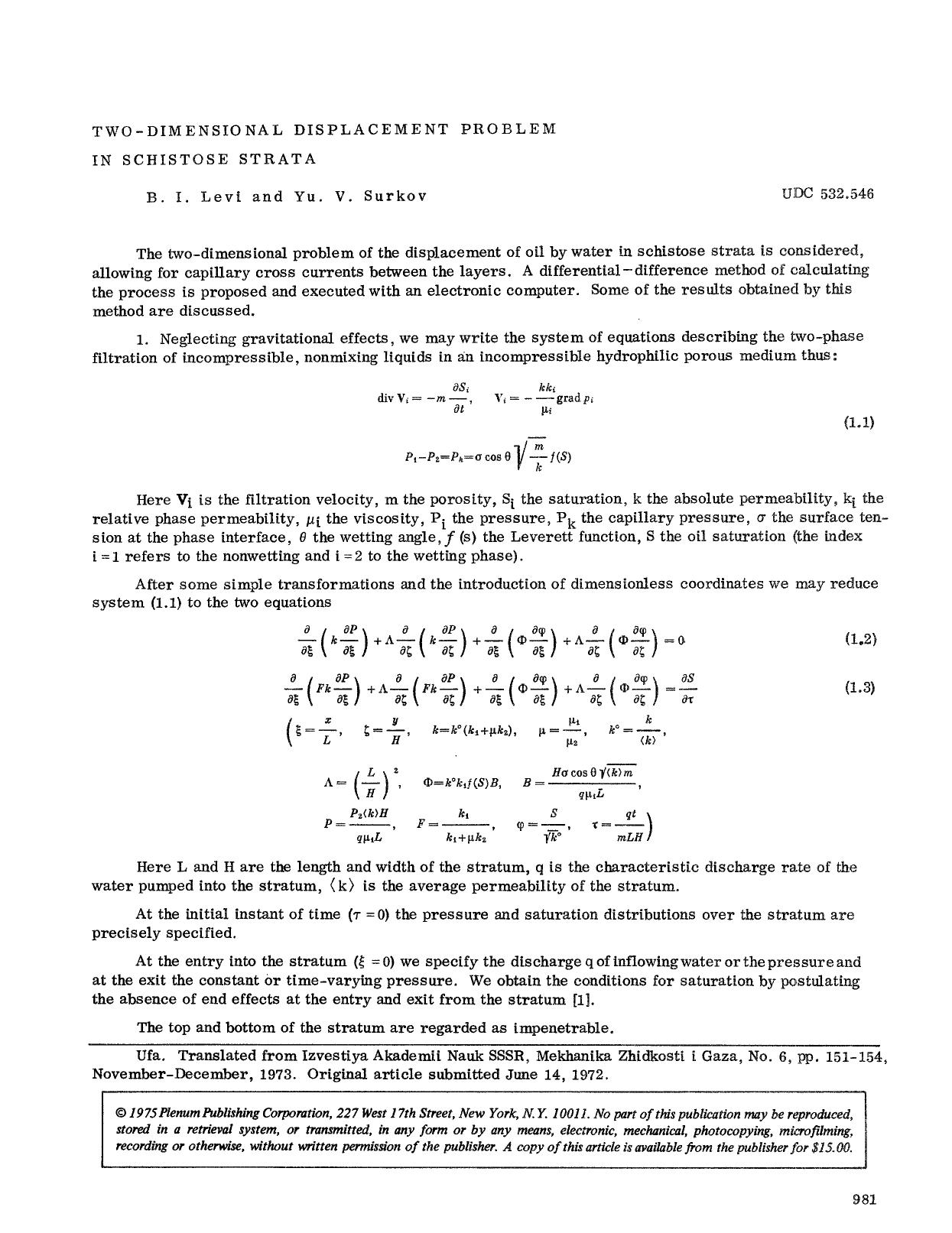 Two-dimensional displacement problem in schistose strata by Unknown