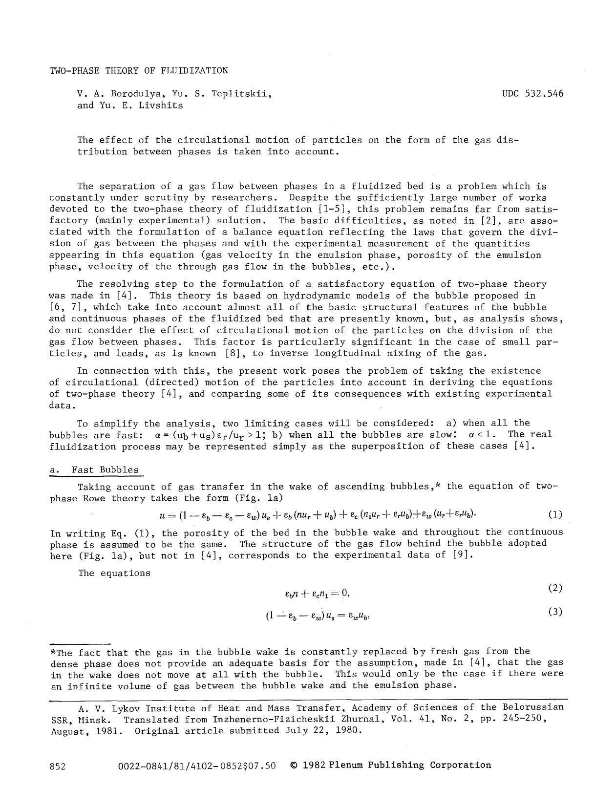 Two-phase theory of fluidization by Unknown